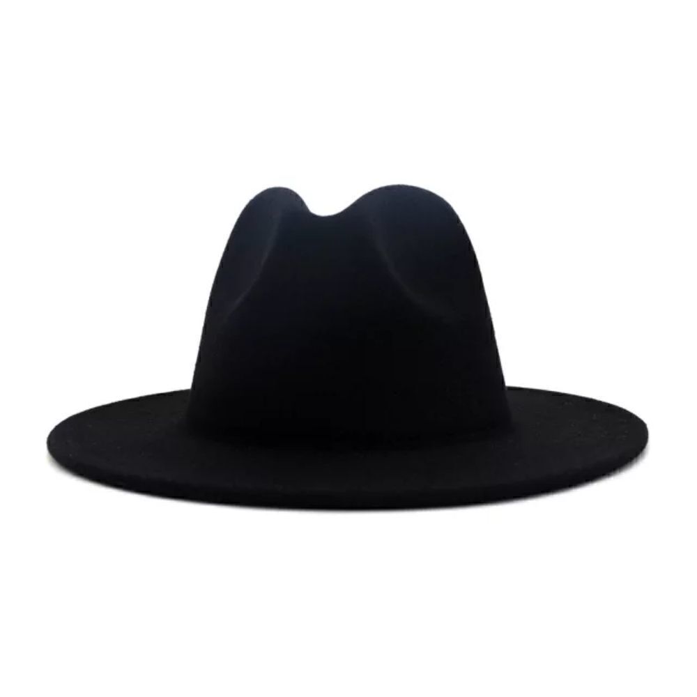 Black Wide-brim Unisex Fedora Hat